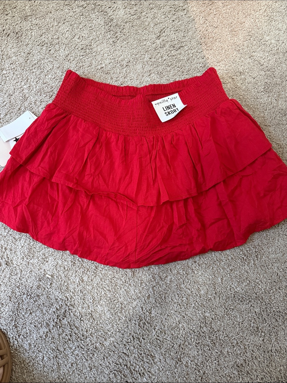 Vanilla Star Dillards NWT Red Women’s Active Skort Shorts Game Day XL Ruffle